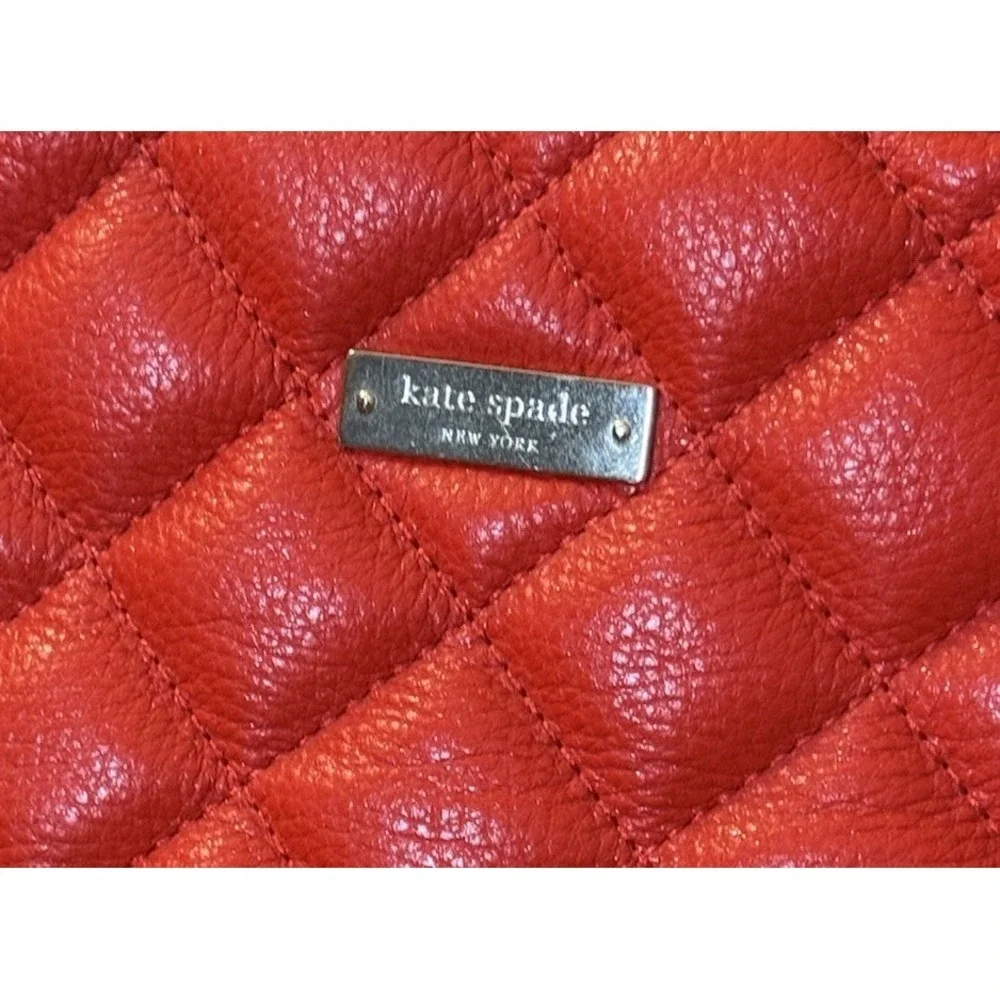 Kate Spade Gold Coast Georgina Quilted Leather Bag Maraschino Cherry Red EXC